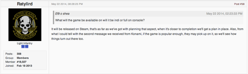 Illustration for article titled Konami Approved, Then Canceled Metal Gear Fan Remake, Devs Say